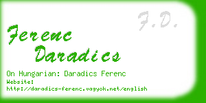 ferenc daradics business card
